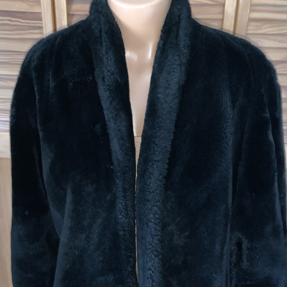 Searle Blatt made in USA FAUX FUR swing coat one size fits most mouton style - Picture 2 of 12